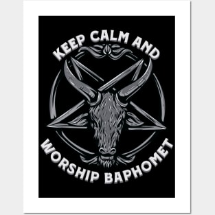 Keep calm and worship Baphomet - Vintage Baphomet Goat Pentragram Posters and Art